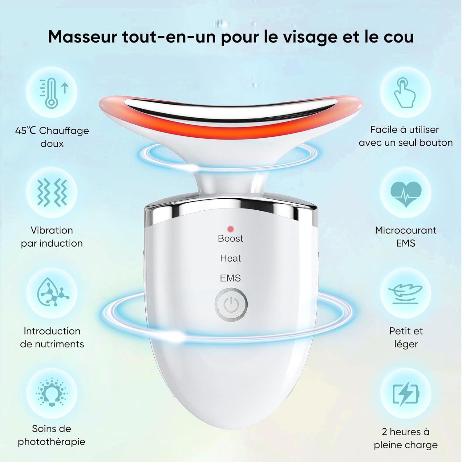 Appareil anti-rides : le masseur électrique facial idéal pour femmes, pour un lifting efficace et un raffermissement du visage – Image 2