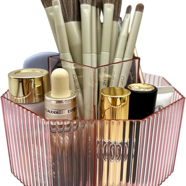 Organiseur de pinceaux de maquillage rotatif à 360° : idéal pour les passionnés de beauté et de soin
