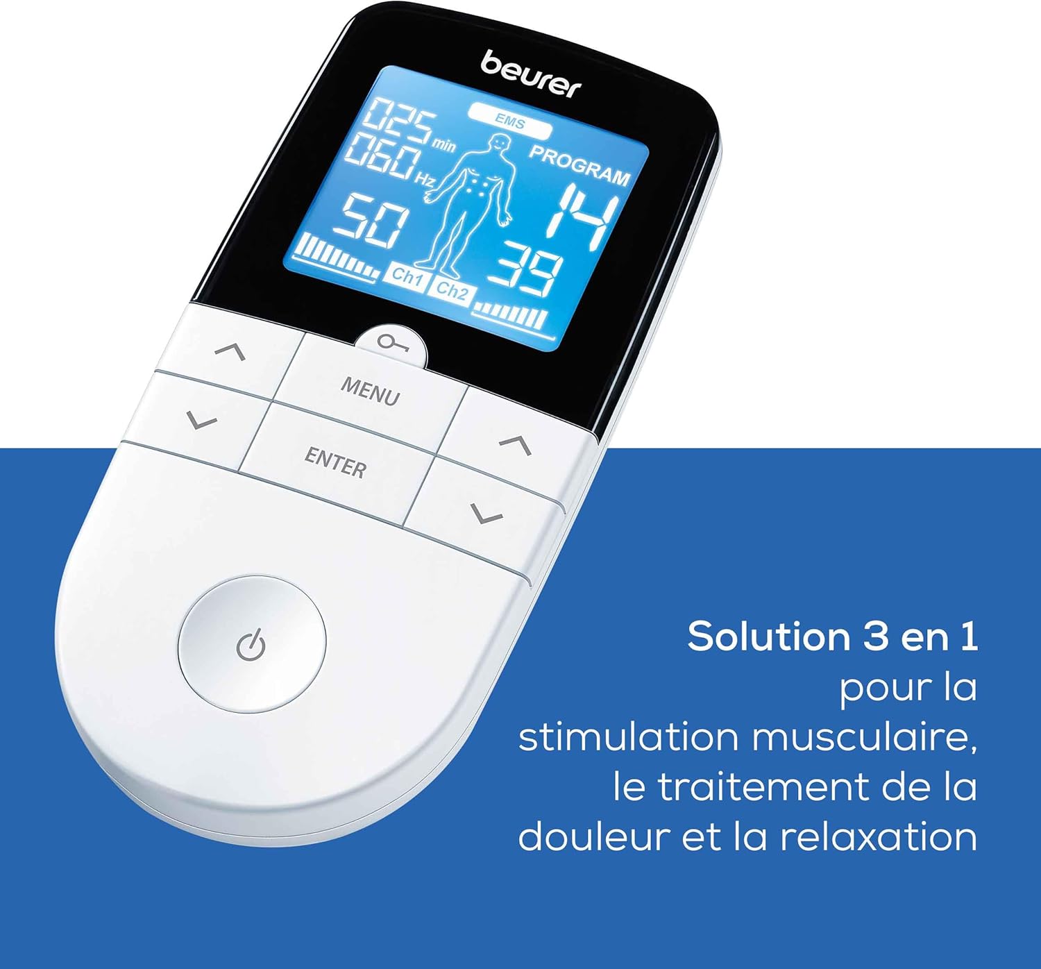 Électrostimulateur musculaire 3 en 1 pour soulager les douleurs et renforcer les muscles Thérapie anti-douleur TENS, stimulation EMS et massage relaxant : un allié pratique et efficace à emporter partout – Image 3