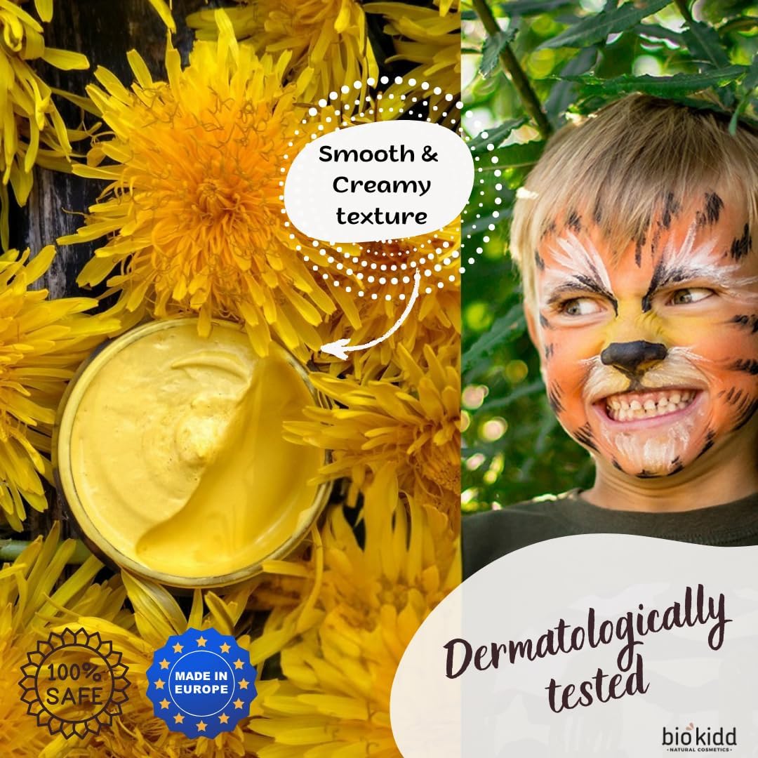 Palette de maquillage de fête bio : un kit de peinture faciale non-toxique et lavable pour peaux sensibles, idéal pour célébrations comme Carnaval, anniversaires et Noël – Image 5
