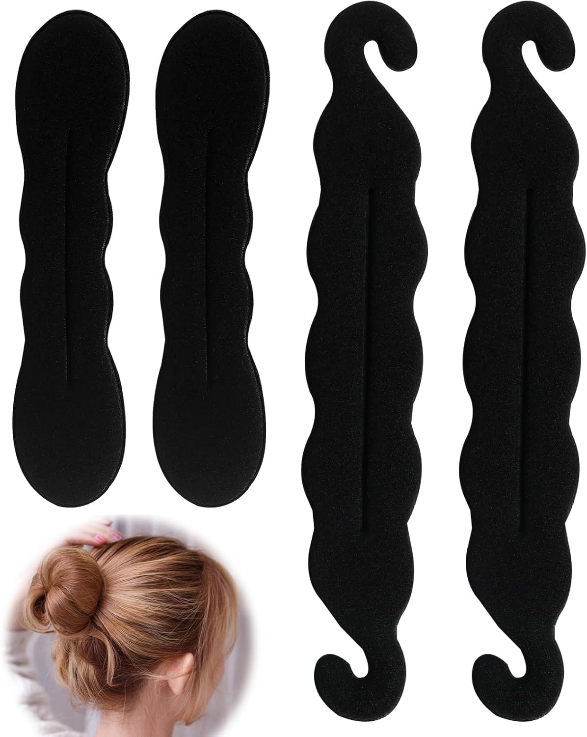 Chignon magique : 4 pièces pour des coiffures élégantes sans chaleur  Découvrez notre kit de chignon en éponge, idéal pour créer des buns et boucles raffinés. Parfait pour celles qui souhaitent styliser leurs cheveux facilement et sans chaleur, ce dispositif astucieux vous permettra d’afficher une coiffure impeccable en un rien de temps.
