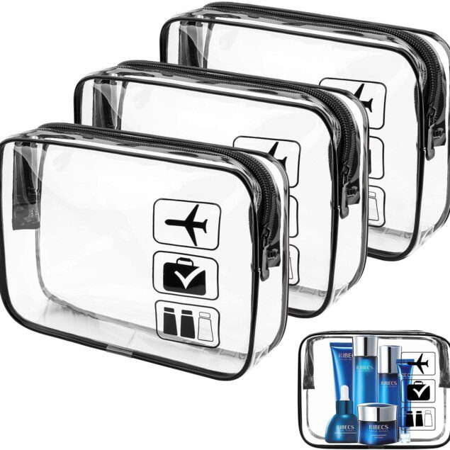 3 pièces trousse de toilette transparente : l'organisateur idéal pour hommes, femmes et enfants en voyage