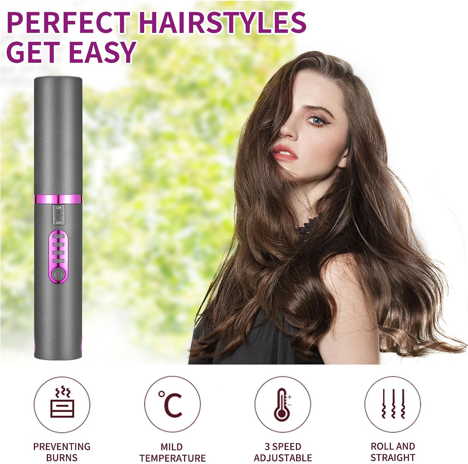 Lisseur de cheveux sans fil : le compagnon idéal pour un coiffage rapide et élégant en voyage Offrez à vos cheveux la brillance et la douceur qu'ils méritent avec ce mini lisseur 2 en 1, parfait pour les femmes en déplacement. – Image 2