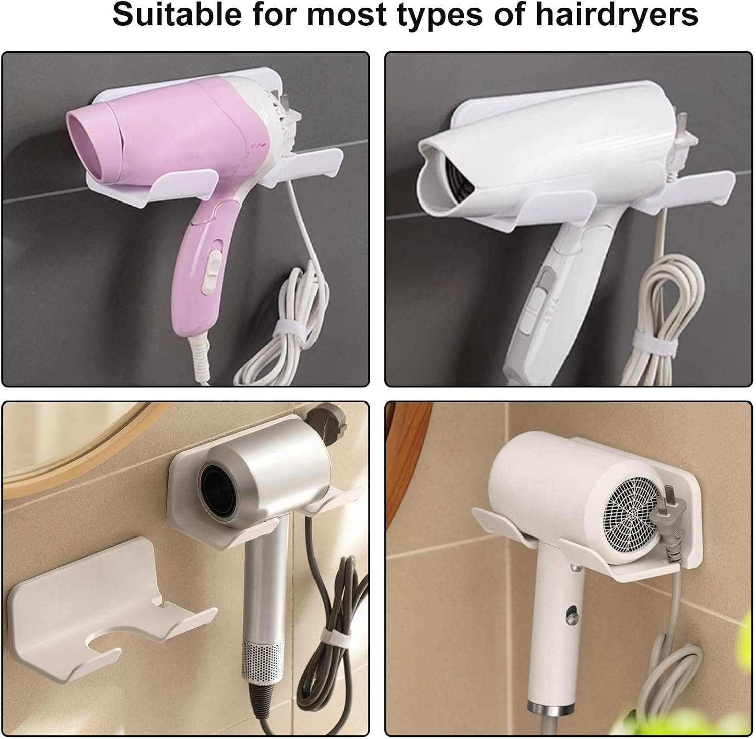 Support de sèche-cheveux mural : l'accessoire idéal pour une salle de bains organisée et élégante – Image 6