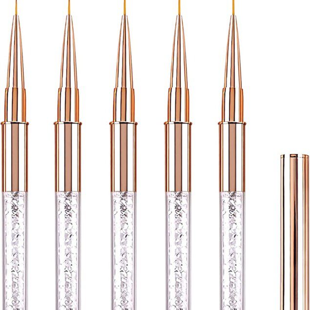 Pinceau nail art professionnel pour un design d'ongles impeccable : 5 pièces pour gel, acrylique et french