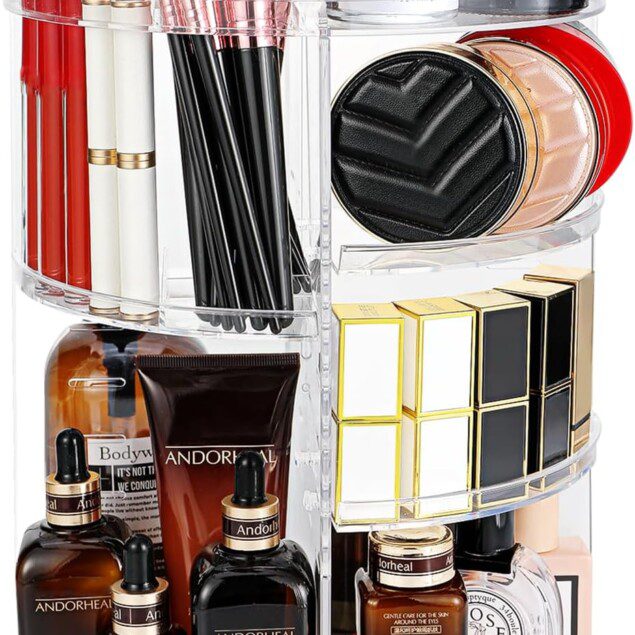 Organisateur de maquillage rotatif 360 degrés : une solution élégante pour les passionnées de beauté