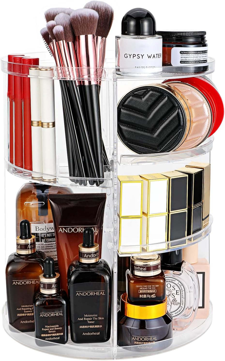 Organisateur de maquillage rotatif 360 degrés : une solution élégante pour les passionnées de beauté