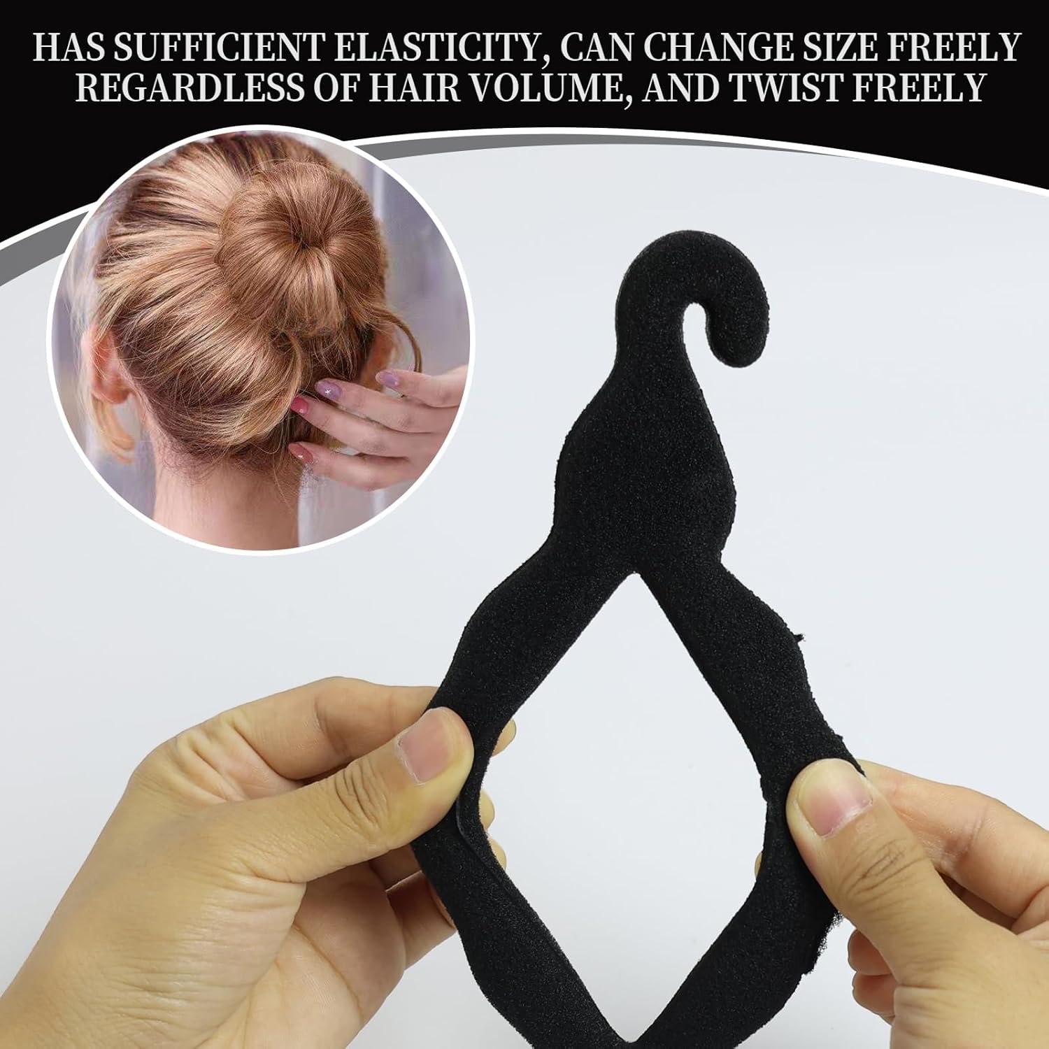 Chignon magique : 4 pièces pour des coiffures élégantes sans chaleur Découvrez notre kit de chignon en éponge, idéal pour créer des buns et boucles raffinés. Parfait pour celles qui souhaitent styliser leurs cheveux facilement et sans chaleur, ce dispositif astucieux vous permettra d’afficher une coiffure impeccable en un rien de temps. – Image 5