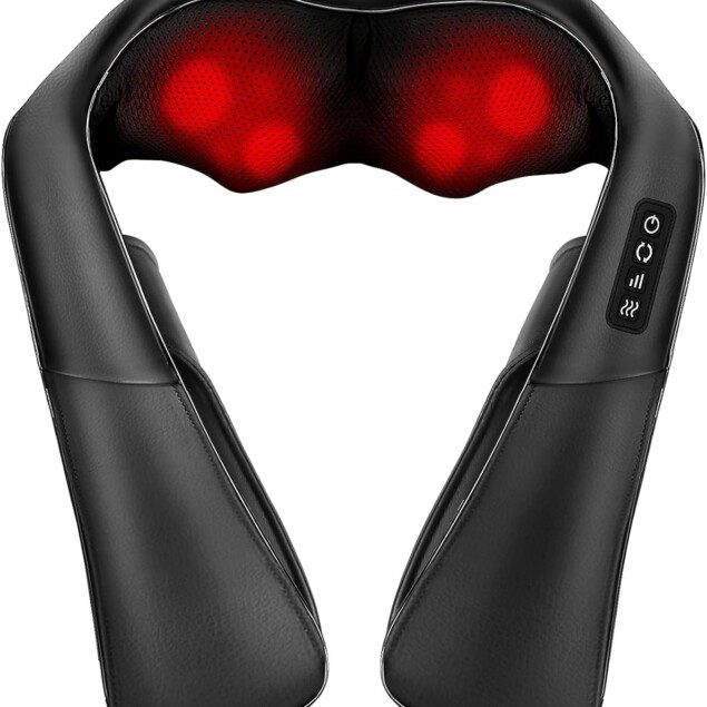 Masseur cervical rotatif 4D : bien-être et détente pour les aînés avec massage shiatsu et thérapie thermique à 45°C