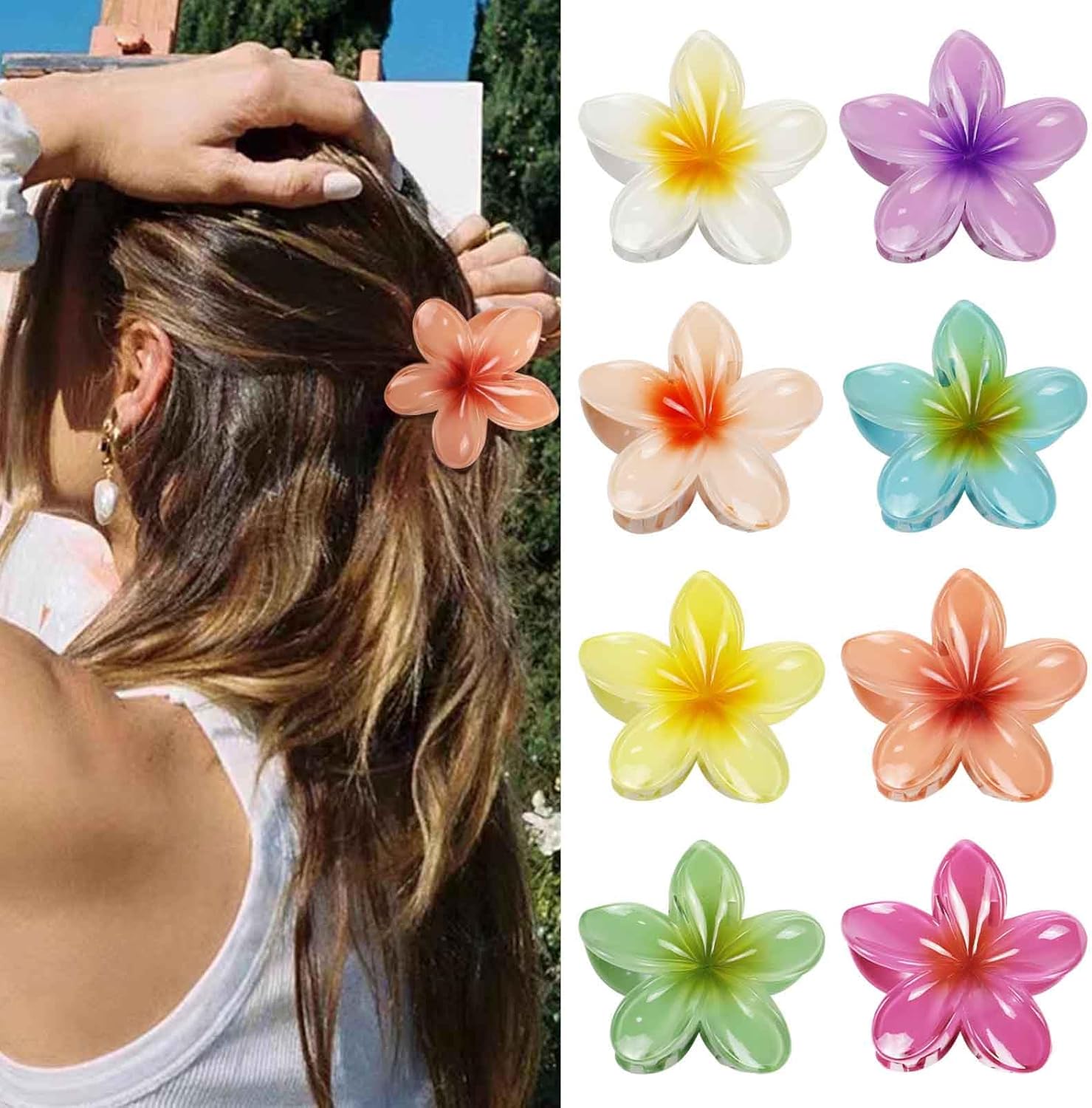 Pinces à cheveux antidérapantes : le lot de 8 élégantes pinces multicolores pour femmes et filles