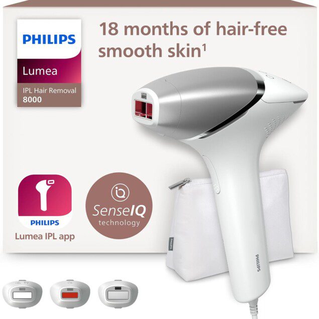 Épilateur à Lumière Pulsée Philips Lumea 8000  
Technologie SenseIQ Pour Un Confort Optimal