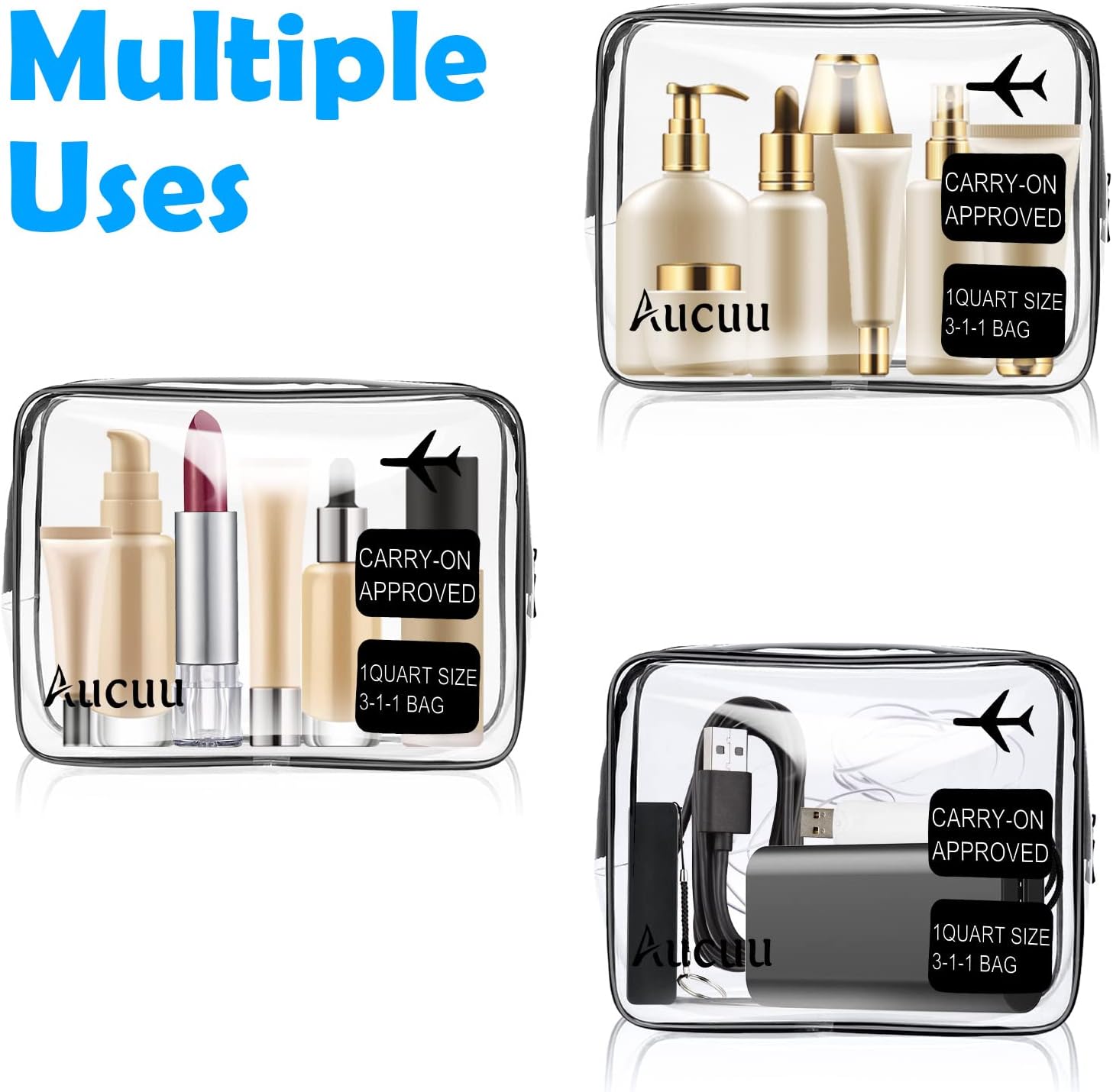 Trousse de toilette transparente pour homme et femme : le kit de voyage idéal pour vos essentiels en avion – Image 9