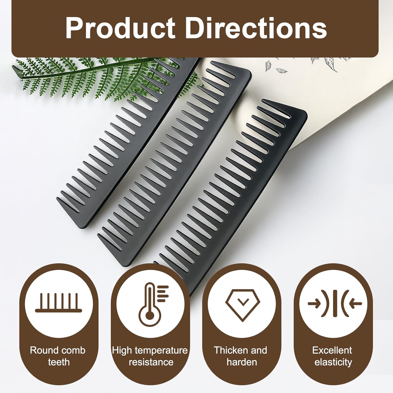 Peigne dent large en carbone premium : résistant et antistatique pour coiffure facile et précise Idéal pour les hommes lors du coiffage et du shampooing – Image 4