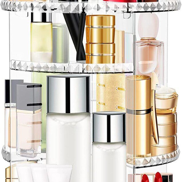 Organiseur de maquillage rotatif à 360° : l'allié parfait pour les passionnées de beauté Découvrez un organisateur de beauté élégant en cristal, conçu pour optimiser le rangement de vos cosmétiques et parfums tout en ajoutant une touche de sophistication à votre espace.