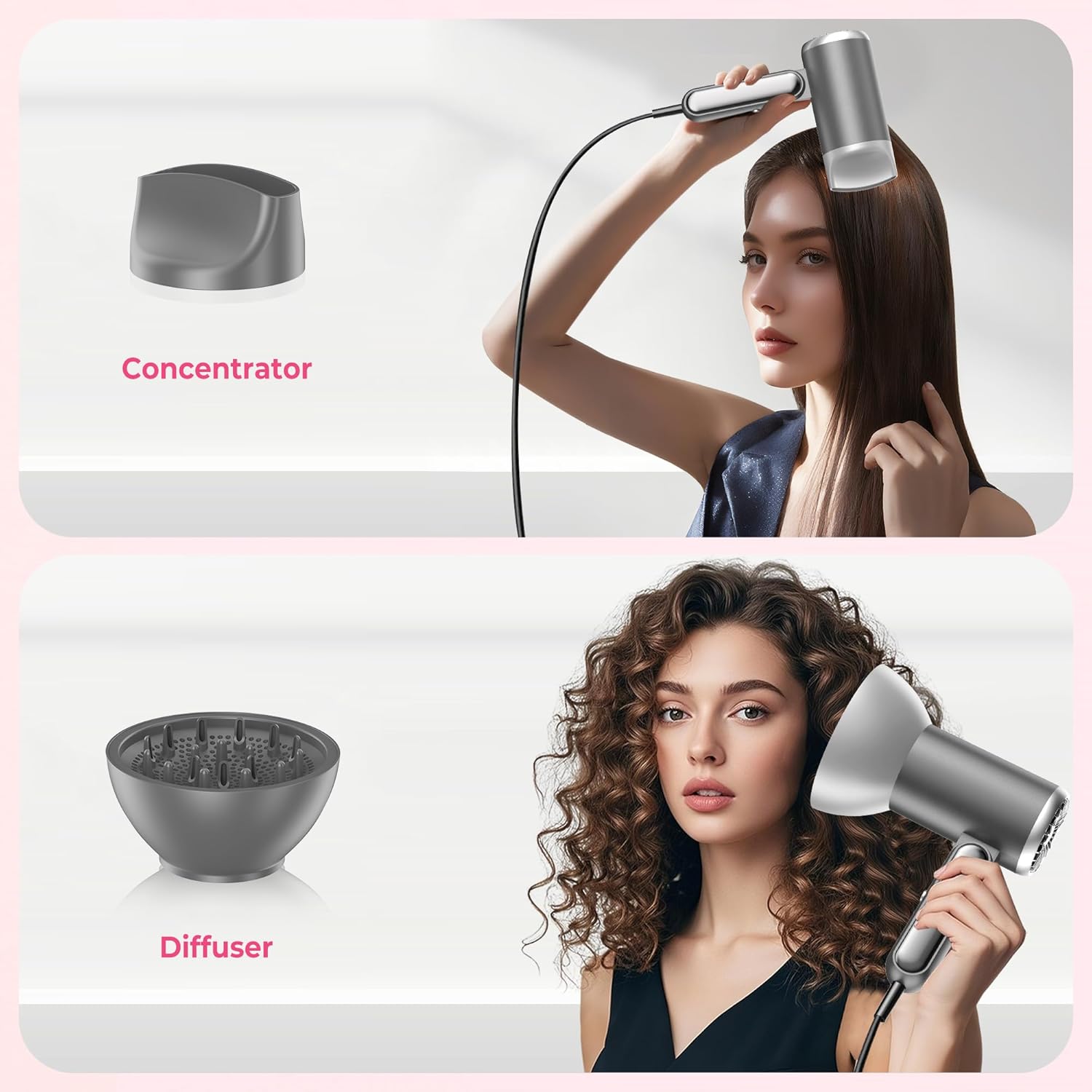 Sèche cheveux ionique 1800W avec diffuseur : l’allié parfait pour vos boucles en voyage – Image 6