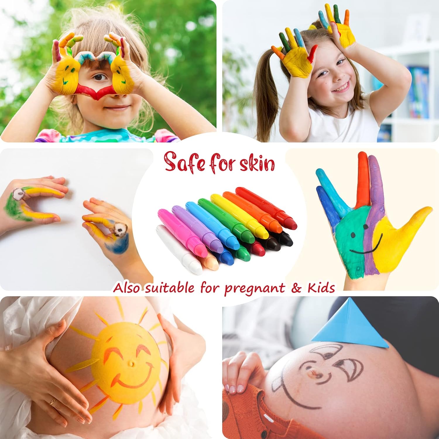 Peinture visage bio pour enfants : kit de 14 couleurs pour un carnaval créatif et sans danger – Image 5