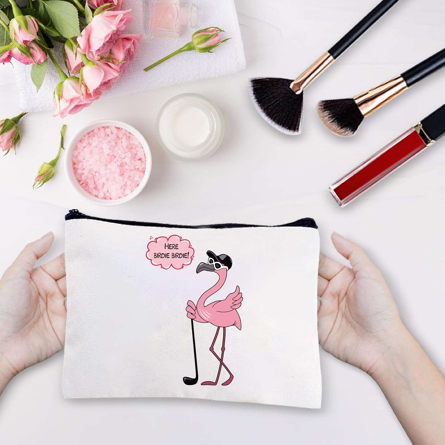 Trousse maquillage motif flamant rose : l'accessoire indispensable pour les femmes en voyage – Image 5