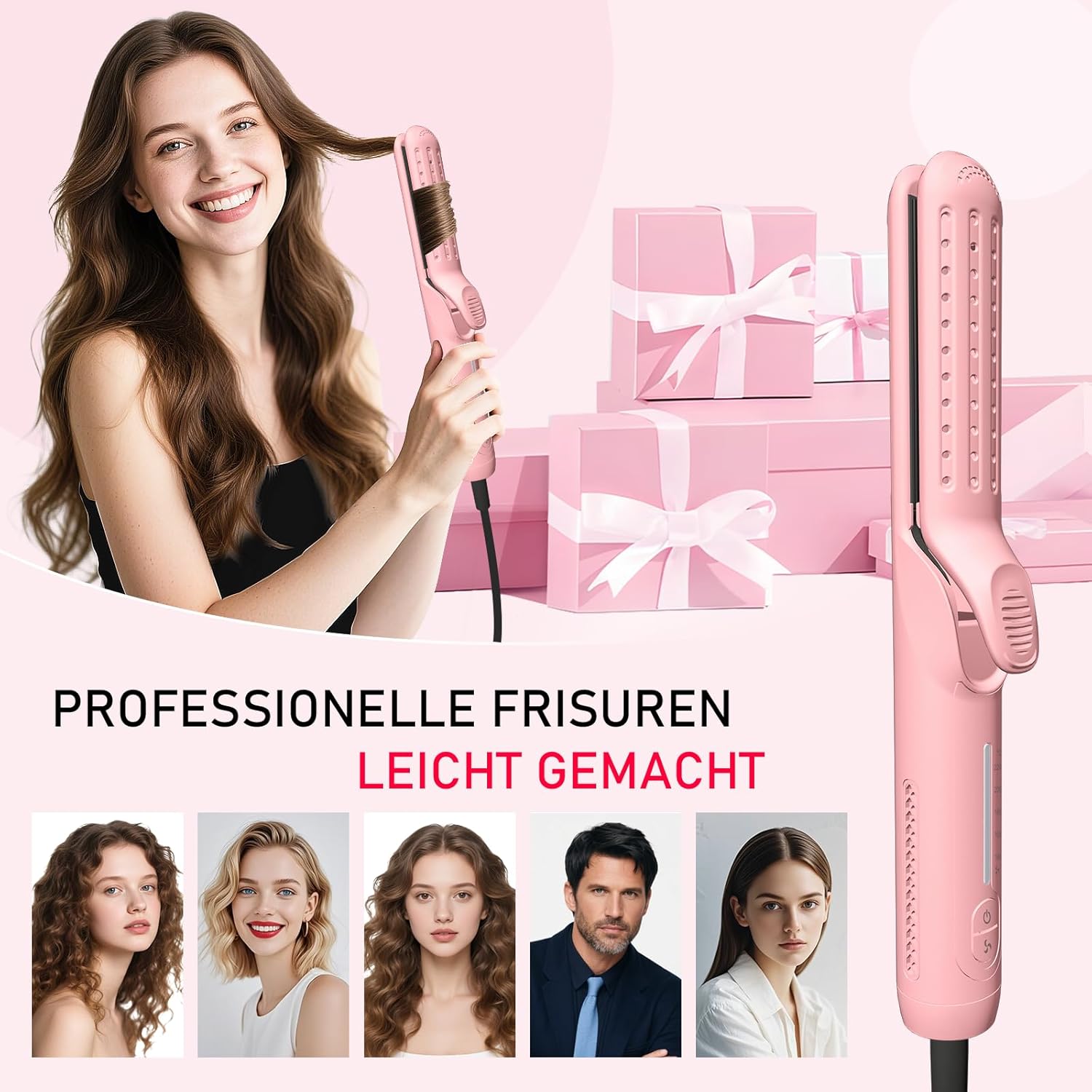 Fer à lisser et boucleur 2 en 1 : un lissage parfait et des ondulations naturelles pour les cheveux à la maison ou en voyage – Image 7