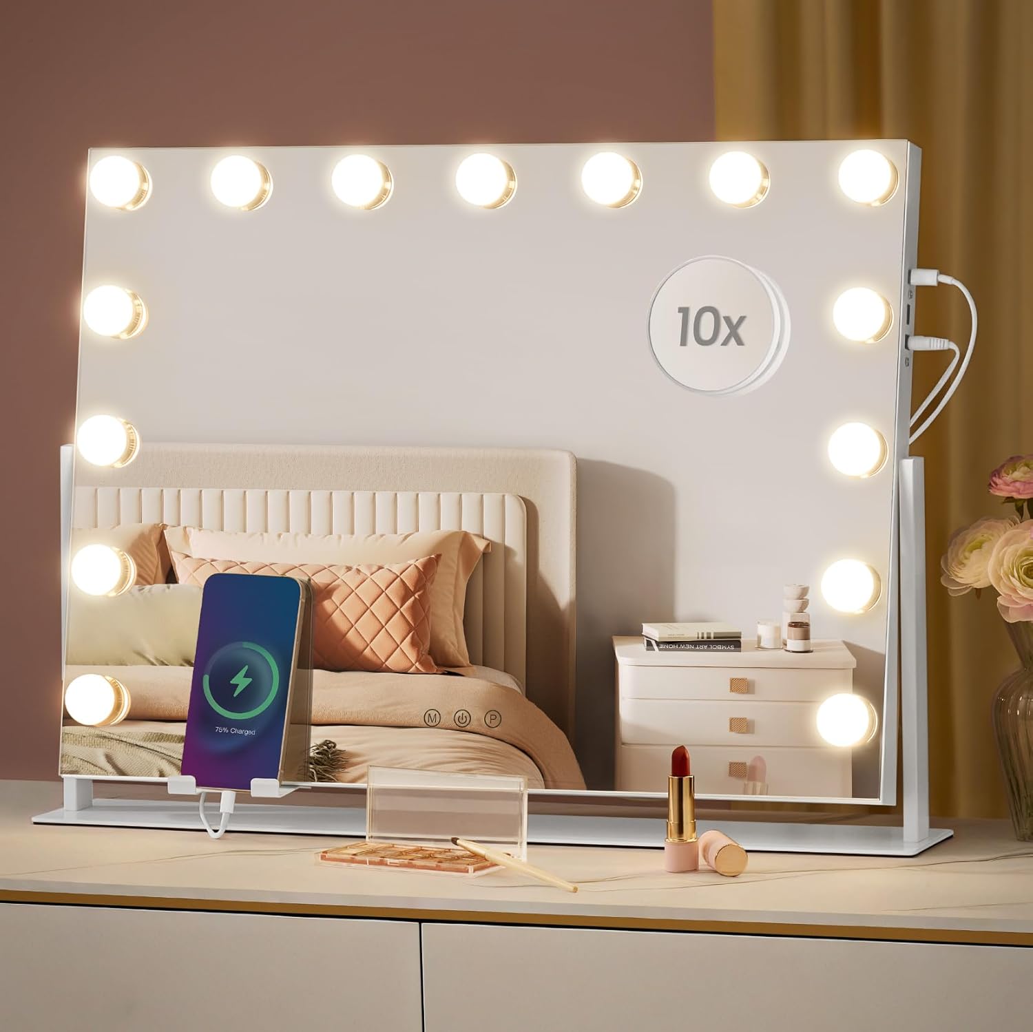 MiOir Coiffeuse avec 15 ampoules LED : l'élégance et la praticité pour les passionnées de maquillage