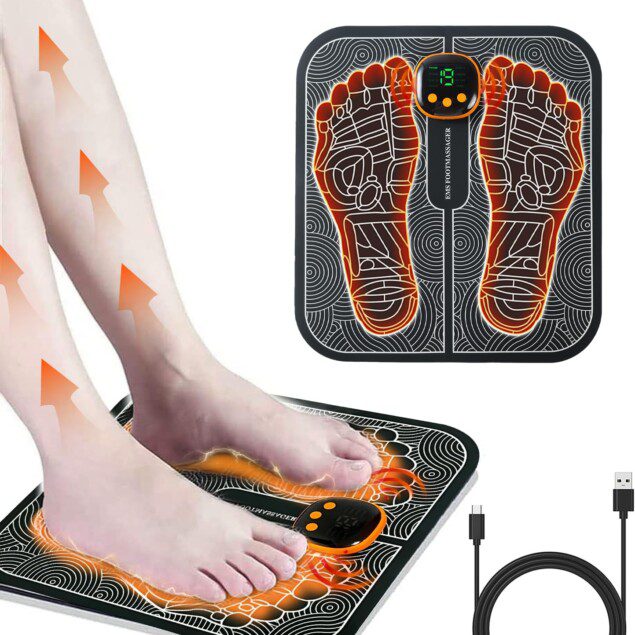 Massage pieds : le masseur électrique pliable et portable pour soulager douleurs musculaires et améliorer circulation sanguine