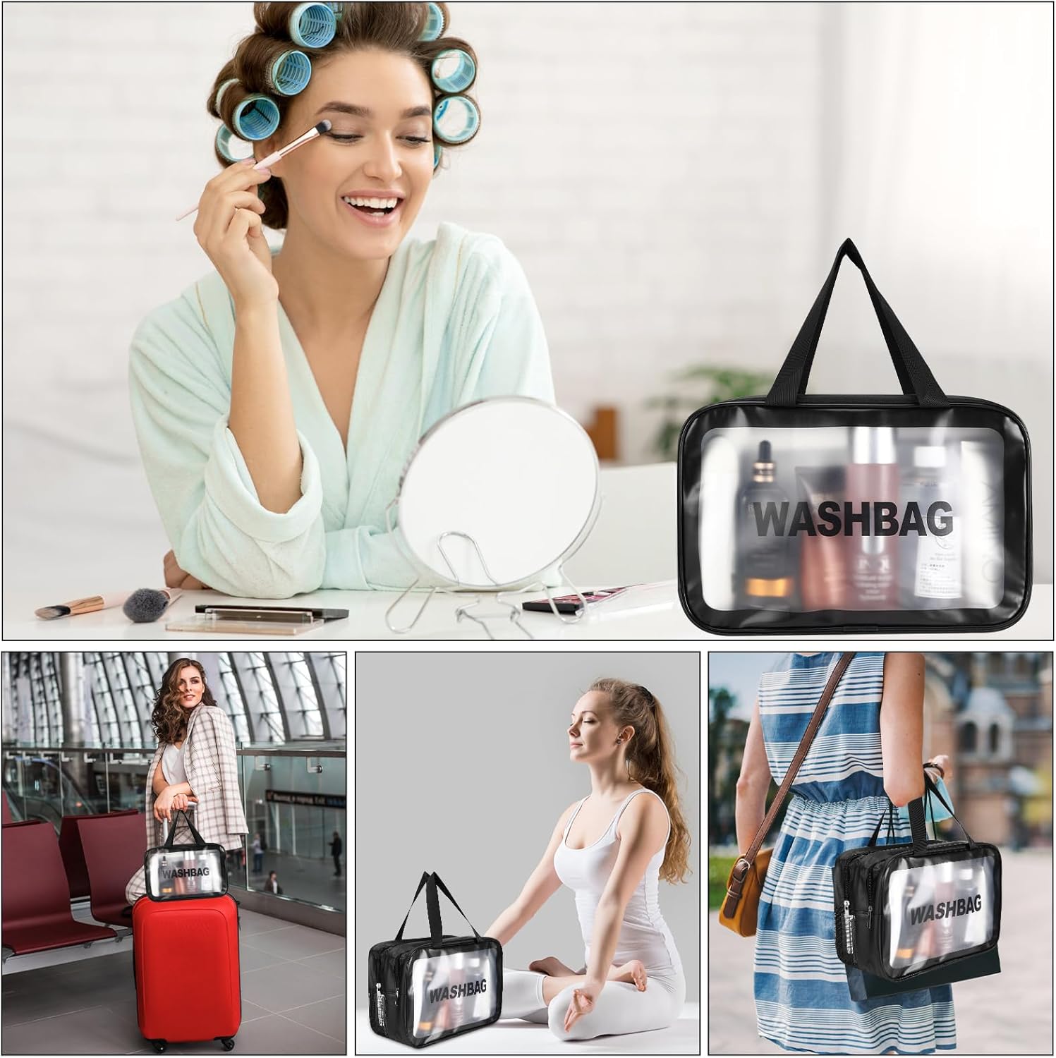 Trousse de maquillage transparente et imperméable : le sac de voyage idéal pour les femmes adultes – Image 7