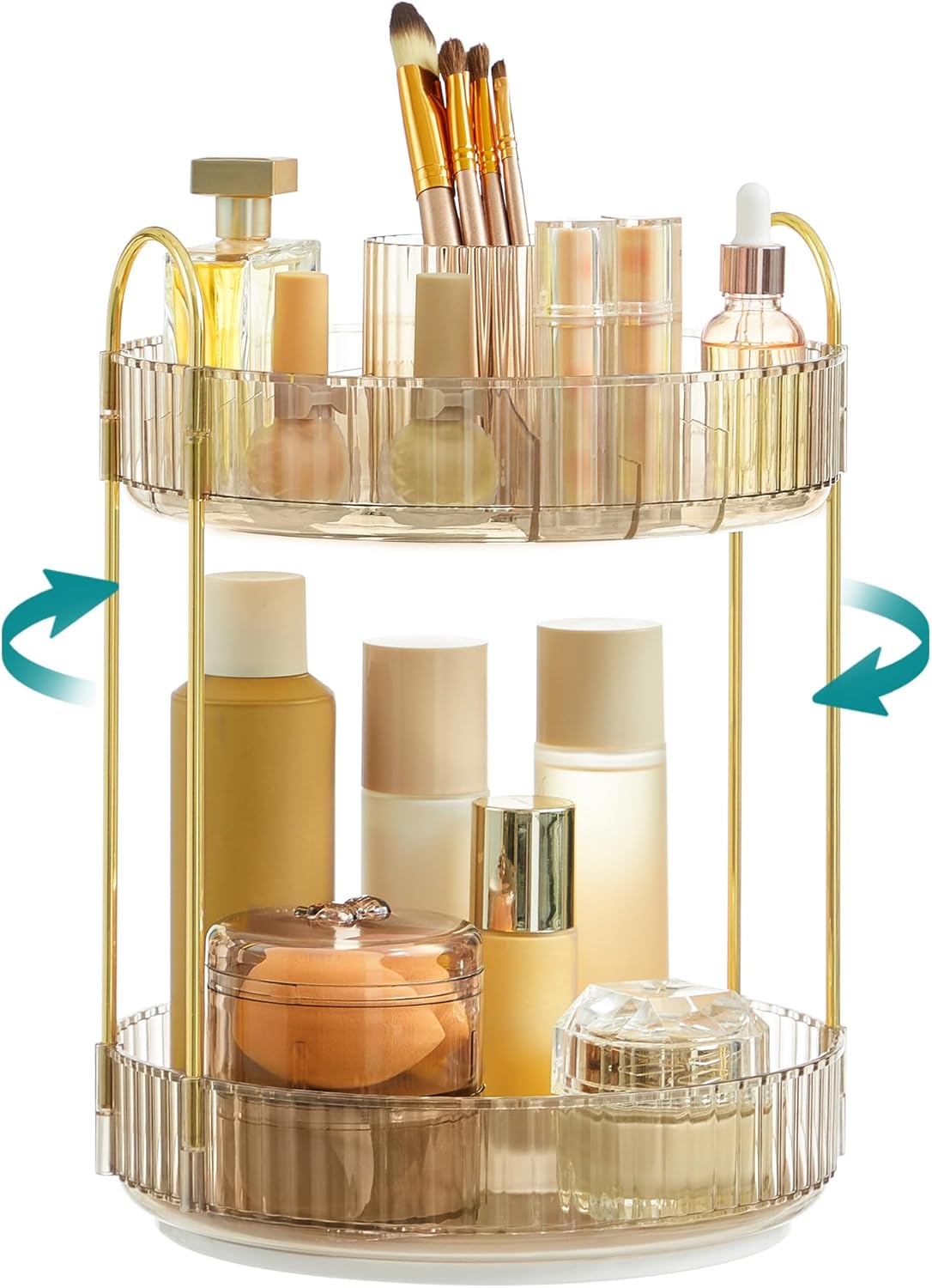 Organisateur de maquillage rotatif : le rangement idéal pour une salle de bain élégante et pratique