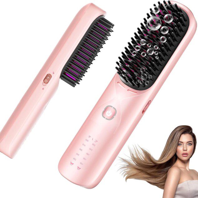 Brosse lissante sans fil 3 en 1 : l'outil idéal pour un coiffage rapide et élégant en voyage