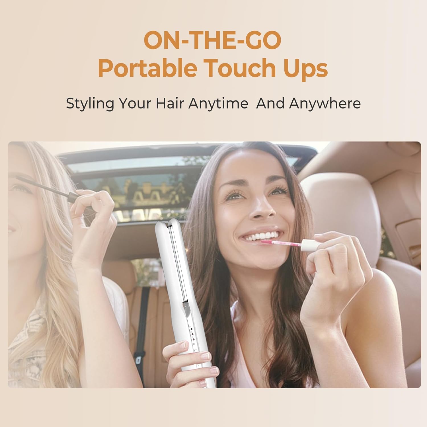 Portable fer à lisser sans fil : lisseur rechargeable pour cheveux courts et longs, idéal en voyage avec 3 températures et technologie d'ions négatifs – Image 3