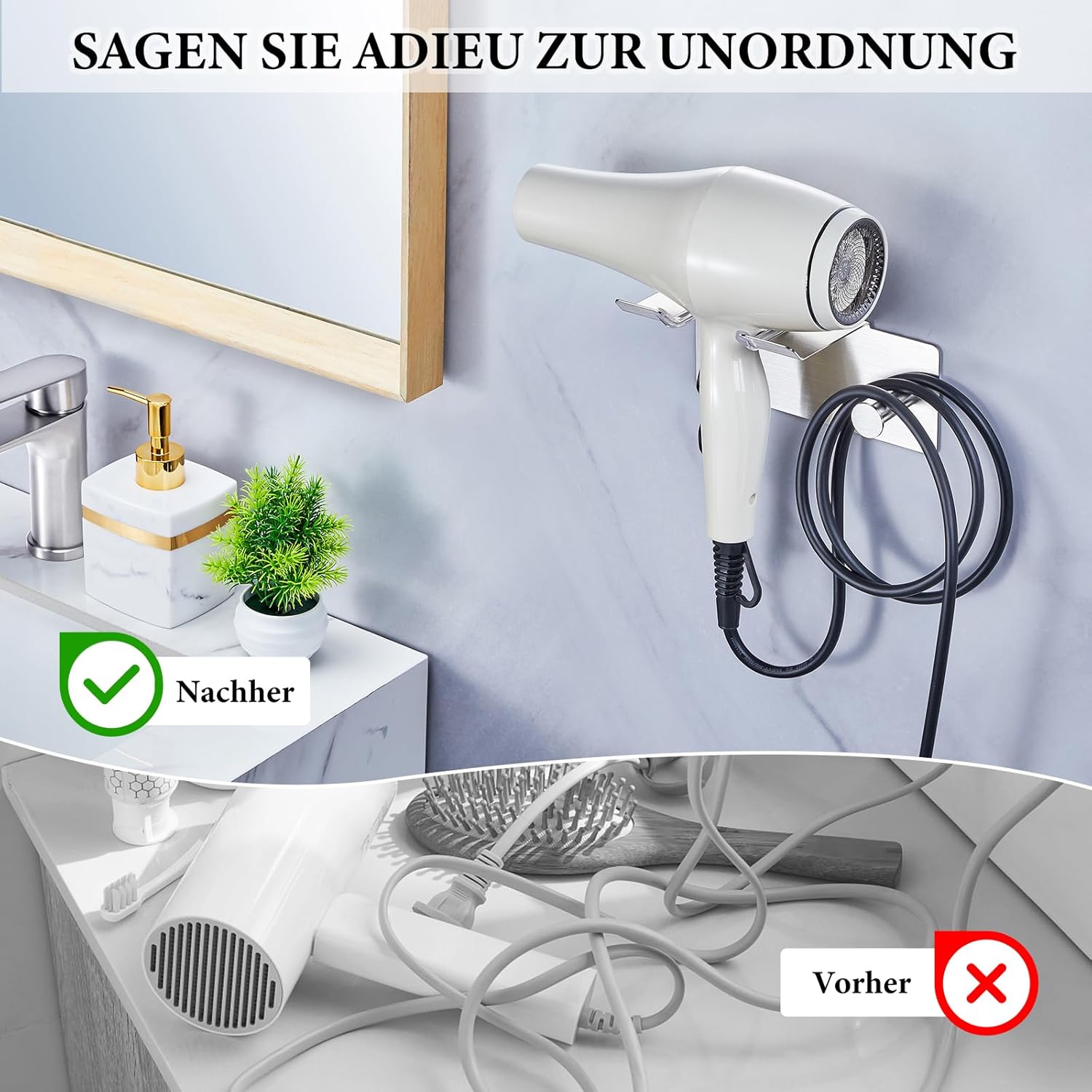 Porte sèche cheveux mural : l’accessoire indispensable pour une salle de bain ordonnée et moderne – Image 7