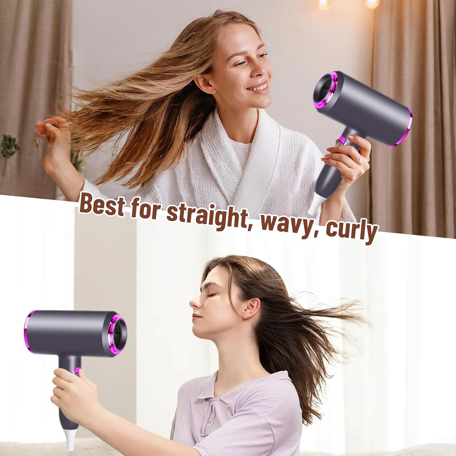 Sèche-cheveux ionique 2400W : le compagnon idéal pour femmes et enfants à la maison ou en voyage – Image 7
