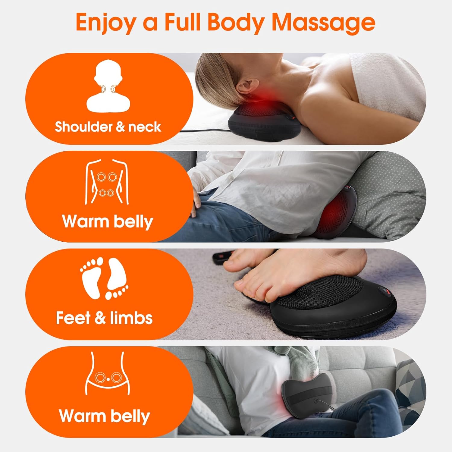 Coussin Massage Shiatsu: Détente Ultime pour Dos et Nuque – Image 2