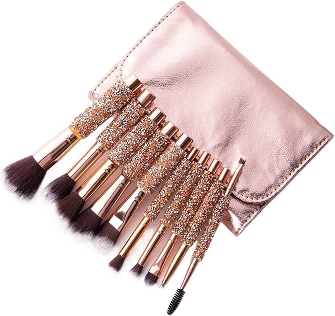 Pinceaux de maquillage avec strass : set de 10 outils essentiels pour un maquillage professionnel éclatant
