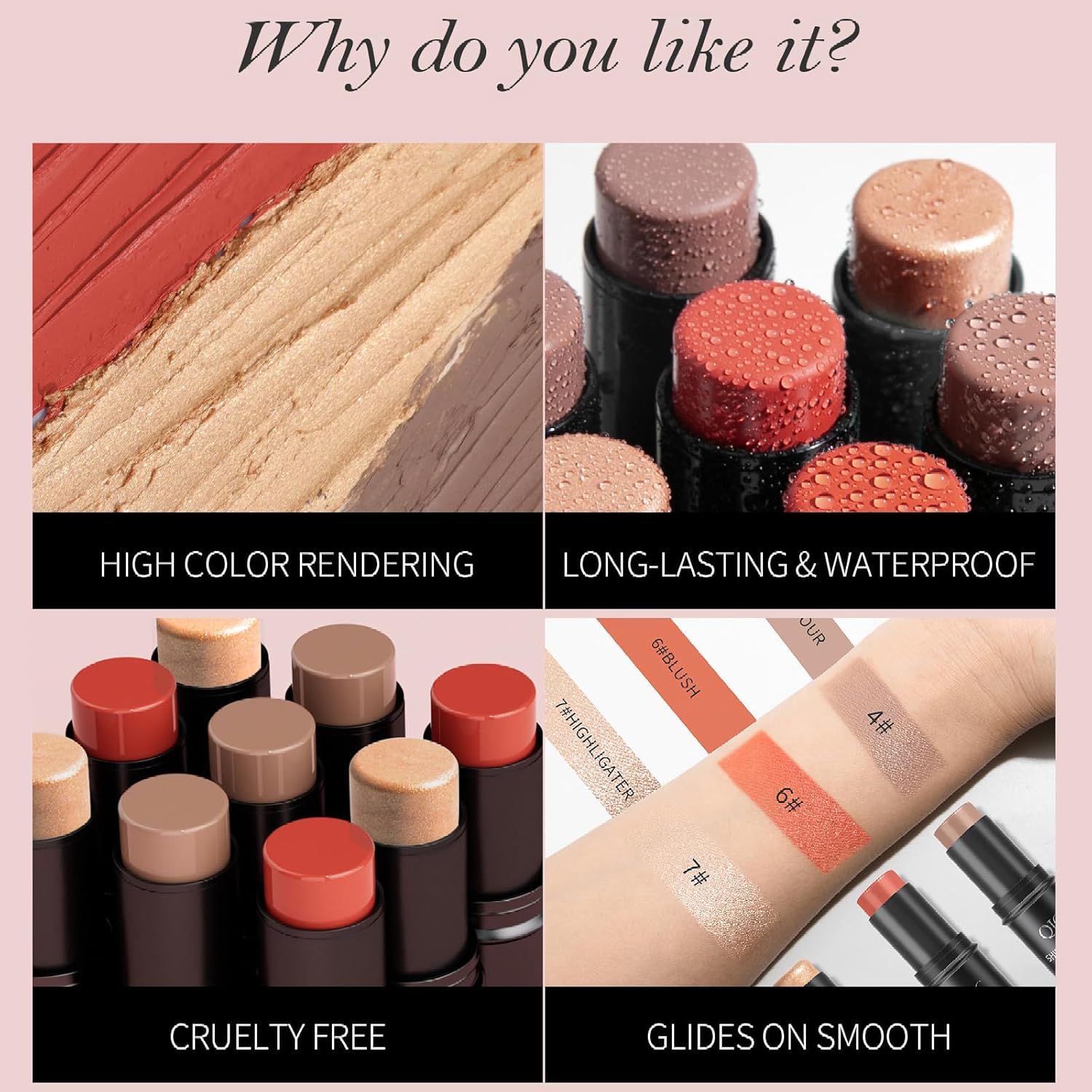 Kit de maquillage en bâton : 3 pièces pour sculpter facilement les joues avec bronzage, contour et blush – Image 5