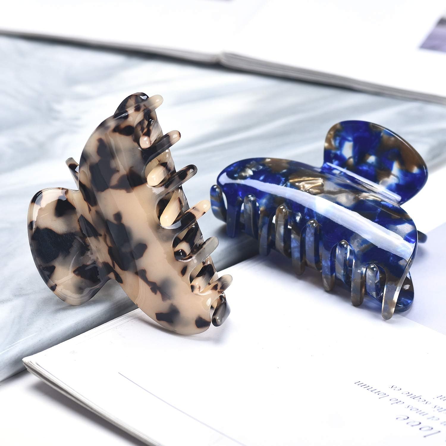 Pinces à cheveux antidérapantes : lot de 3 griffes élégantes pour femmes et filles Idéales pour un maintien parfait, disponibles en écaille de tortue et motifs léopard – Image 5