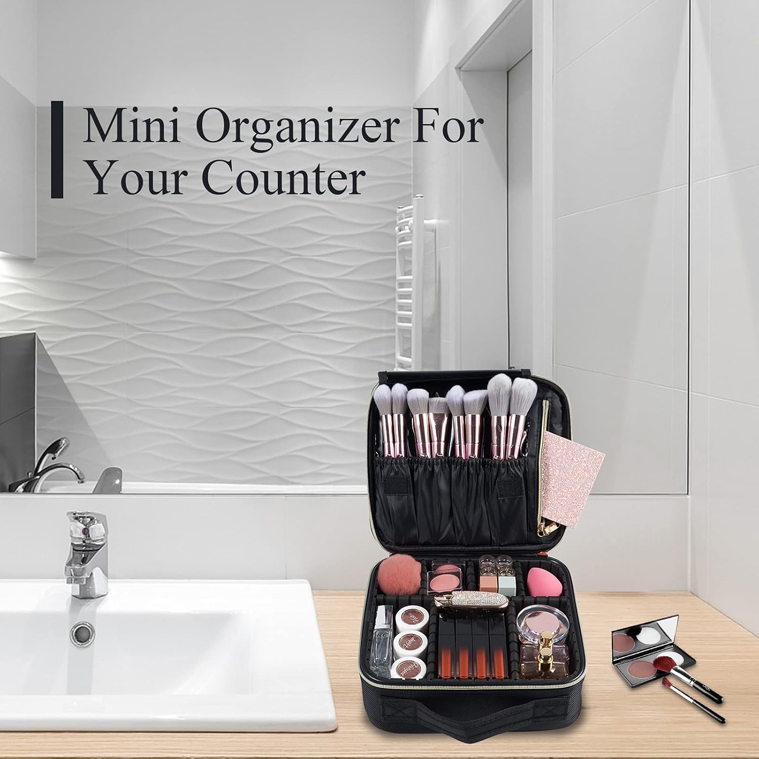 Trousse de maquillage professionnelle en tissu Oxford : l'accessoire idéal pour les passionnées de beauté en voyage – Image 4