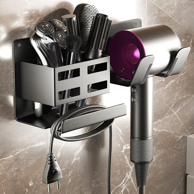 Porte Sèche-Cheveux Mural Pratique et Élégant