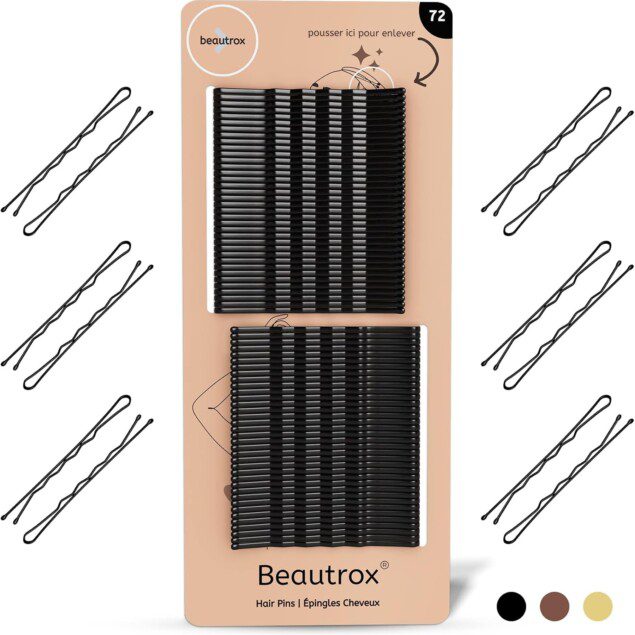 Épingle à cheveux pour femme : 72 pièces noires de 5,5 cm pour un maintien élégant de toutes les coiffures