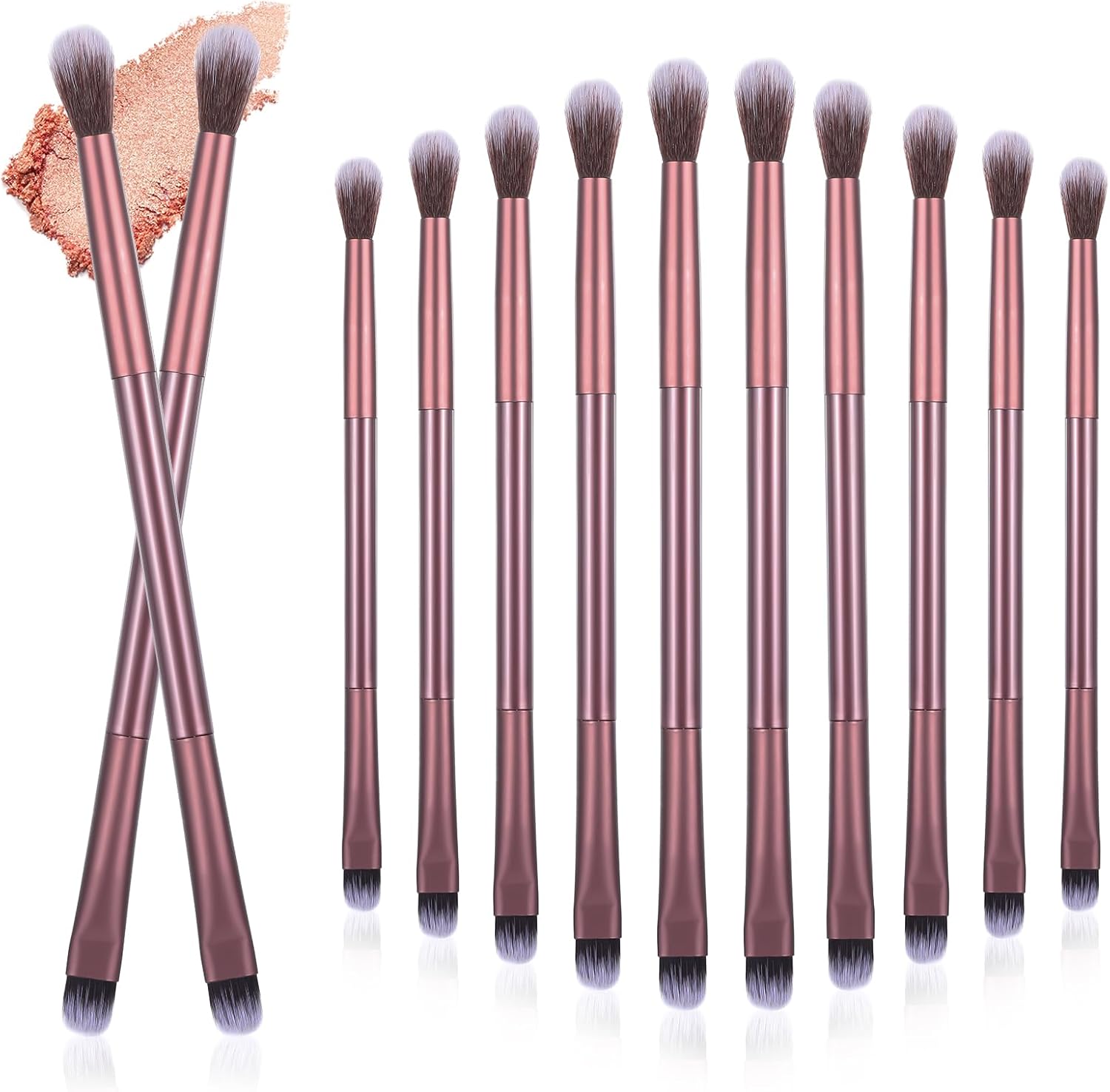 Pinceaux de maquillage pour les yeux : lot de 12 outils dorés pour un maquillage professionnel et impeccable