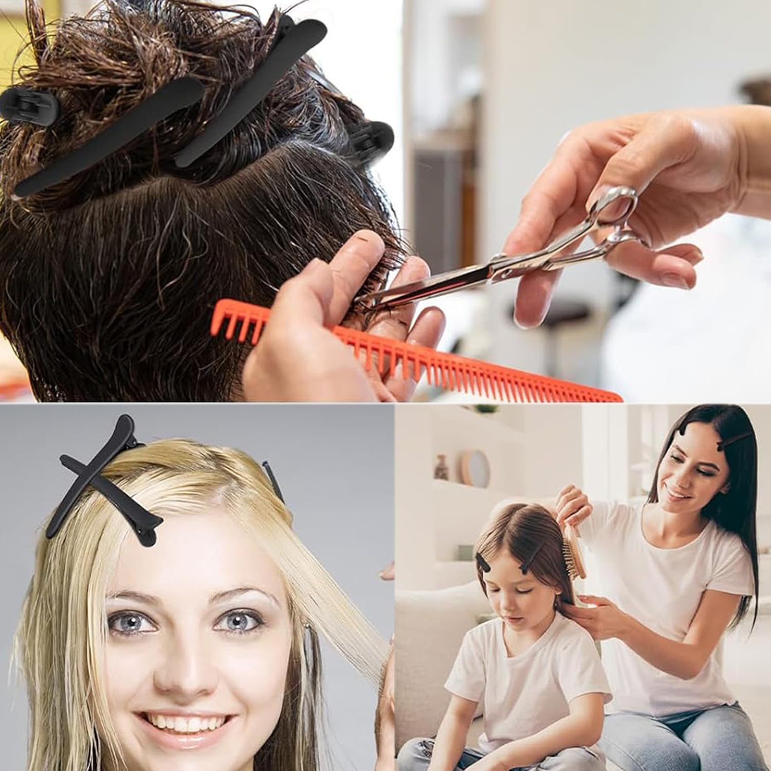 Pinces à cheveux professionnelles : 6 pièces antidérapantes pour coiffeurs et stylistes Idéales pour un sectionnement précis et une coupe de style impeccable – Image 6