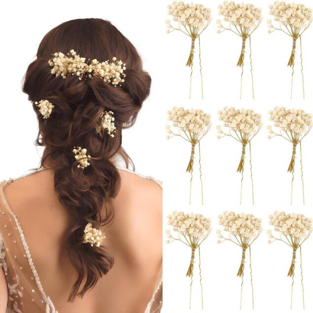 Épingles à cheveux florales en or : 9 pièces élégantes pour les mariées et les cérémonies Accessoires de coiffure raffinés pour sublimer votre look de mariage