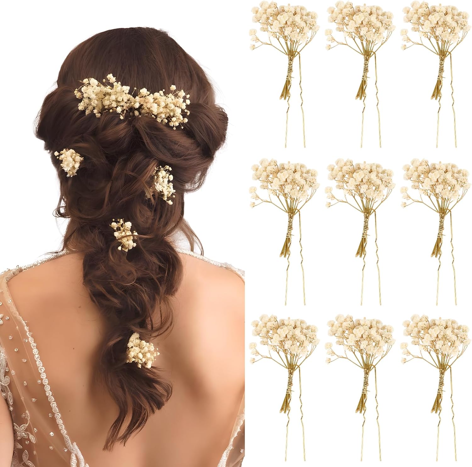 Épingles à cheveux florales en or : 9 pièces élégantes pour les mariées et les cérémonies Accessoires de coiffure raffinés pour sublimer votre look de mariage
