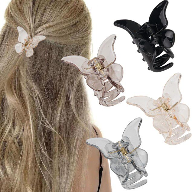 Petites pinces à cheveux papillon en acrylique : élégance pour les femmes et les filles