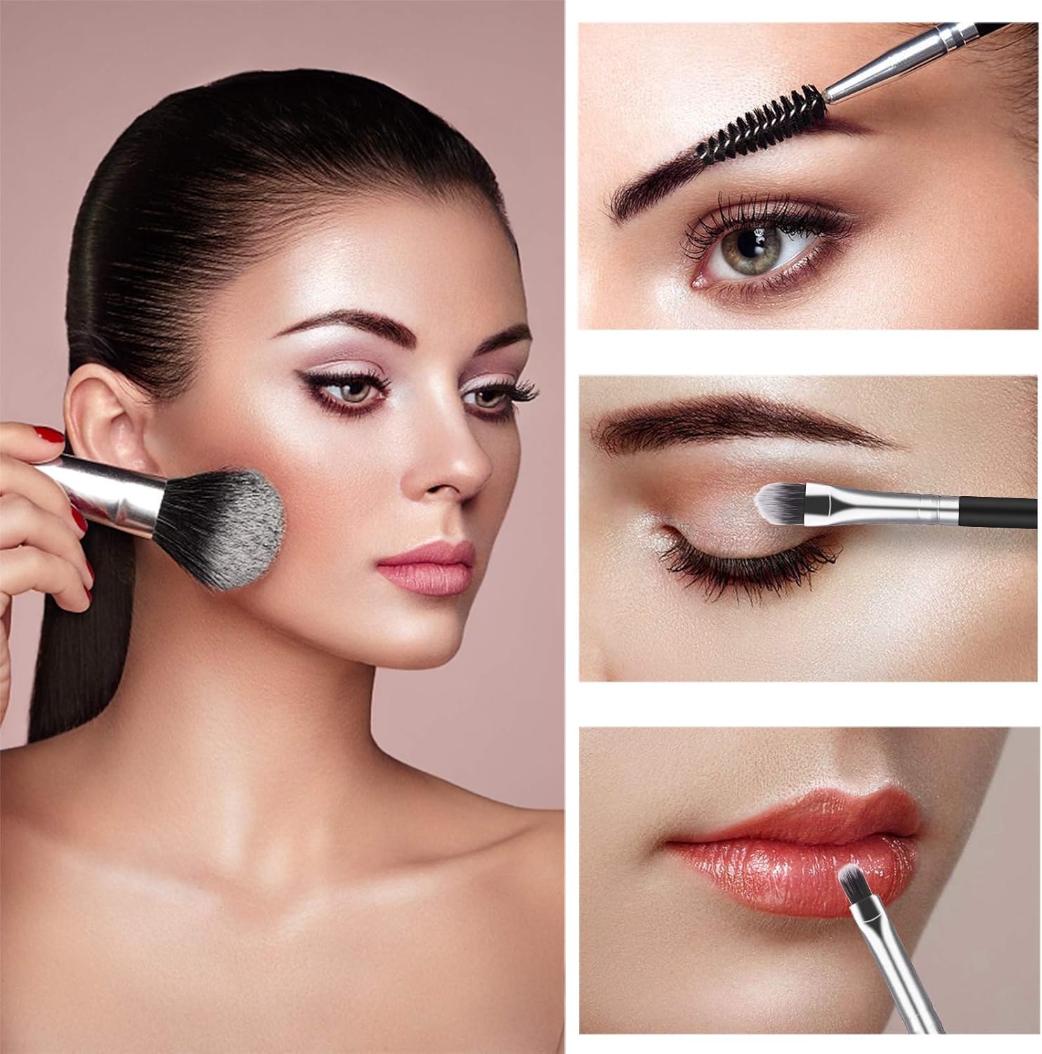 Pinceaux de maquillage : set professionnel de 15 pièces pour un teint parfait et un maquillage éclatant – Image 5