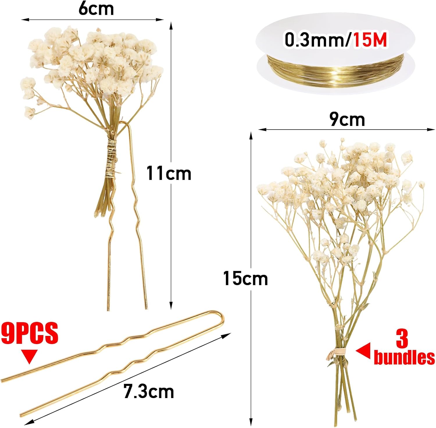 Épingles à cheveux florales en or : 9 pièces élégantes pour les mariées et les cérémonies Accessoires de coiffure raffinés pour sublimer votre look de mariage – Image 2