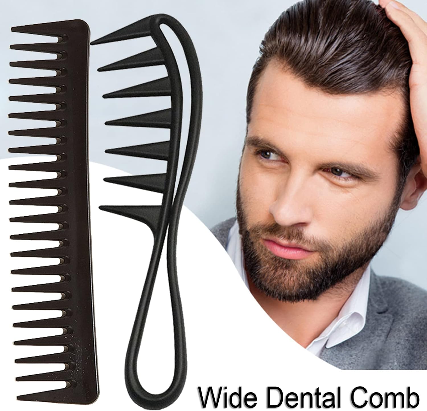 Peigne à dents larges pour cheveux bouclés : un ensemble professionnel anti-statique et résistant à la chaleur – Image 7