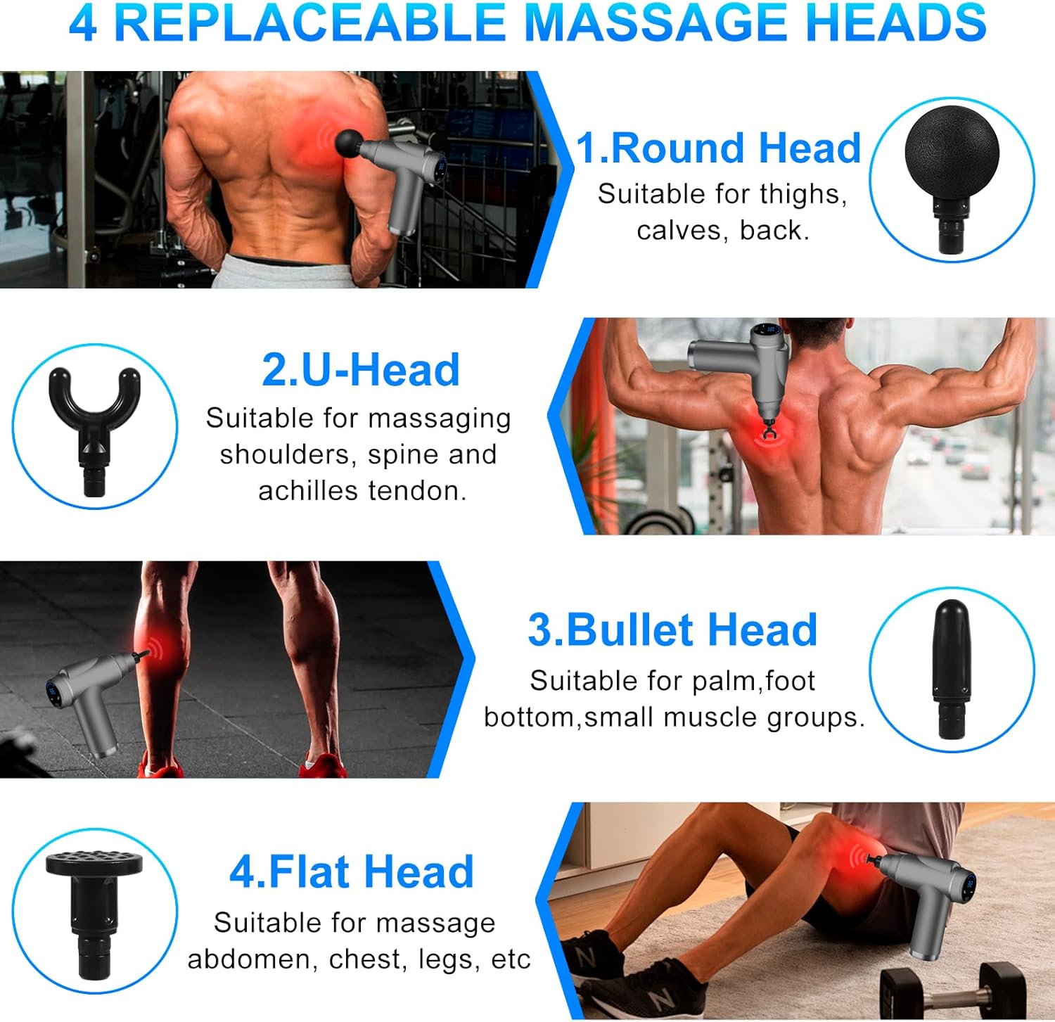 Pistolet de massage musculaire léger et portable : soulagez douleurs et raideurs musculaires pour un bien-être optimal – Image 5