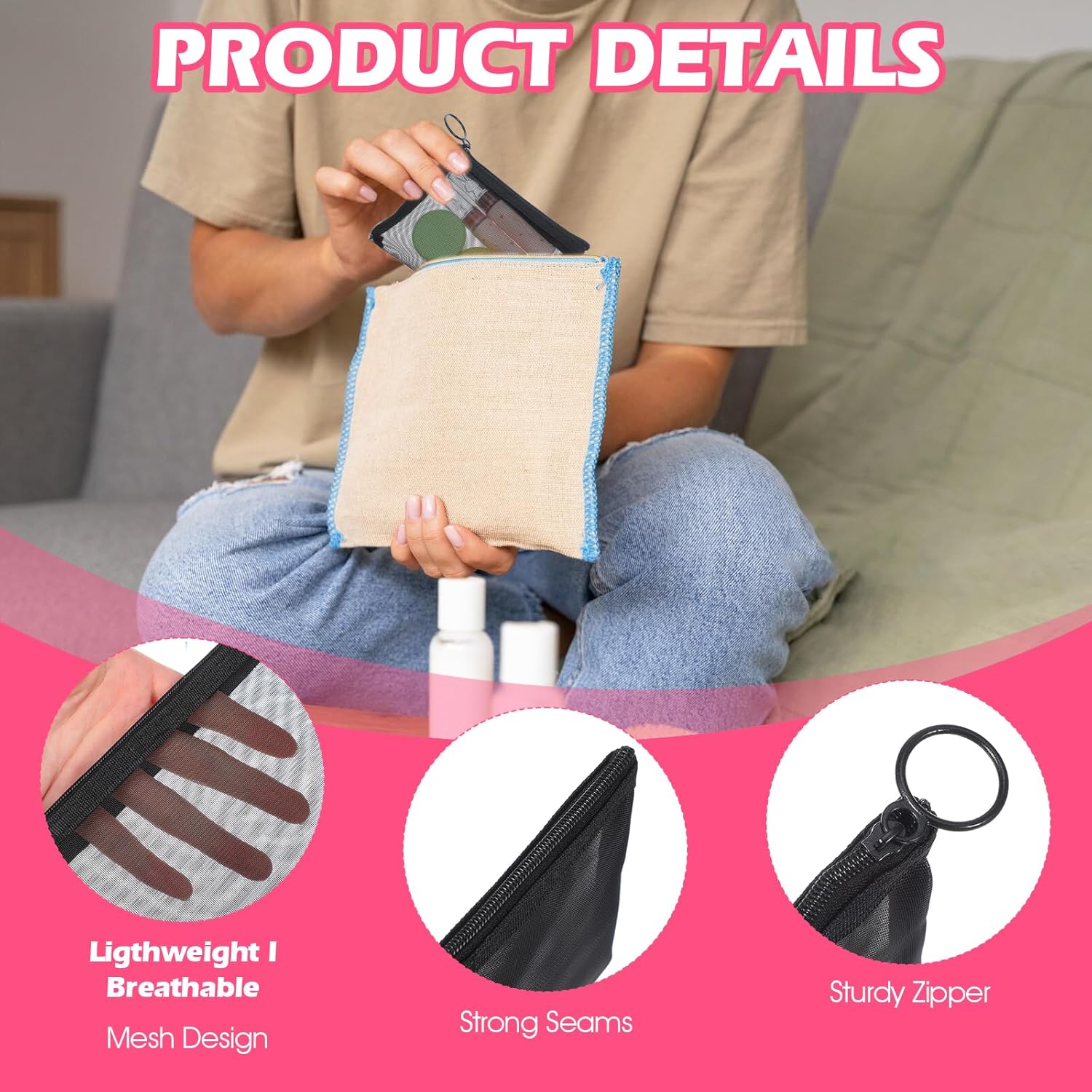 Petites trousses de maquillage : idéal pour les femmes en déplacement, rangement pratique et élégant – Image 3
