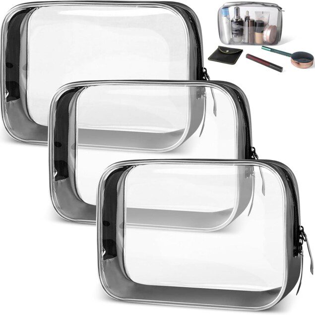 Trousse de toilette transparente : 3 pièces pratiques et élégantes pour un voyage organisé et sans tracas