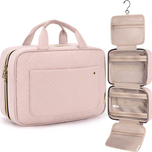 Trousse de toilette voyage pliable : un sac cosmétique imperméable pour femmes et hommes Idéale pour un rangement pratique et élégant lors de vos déplacements