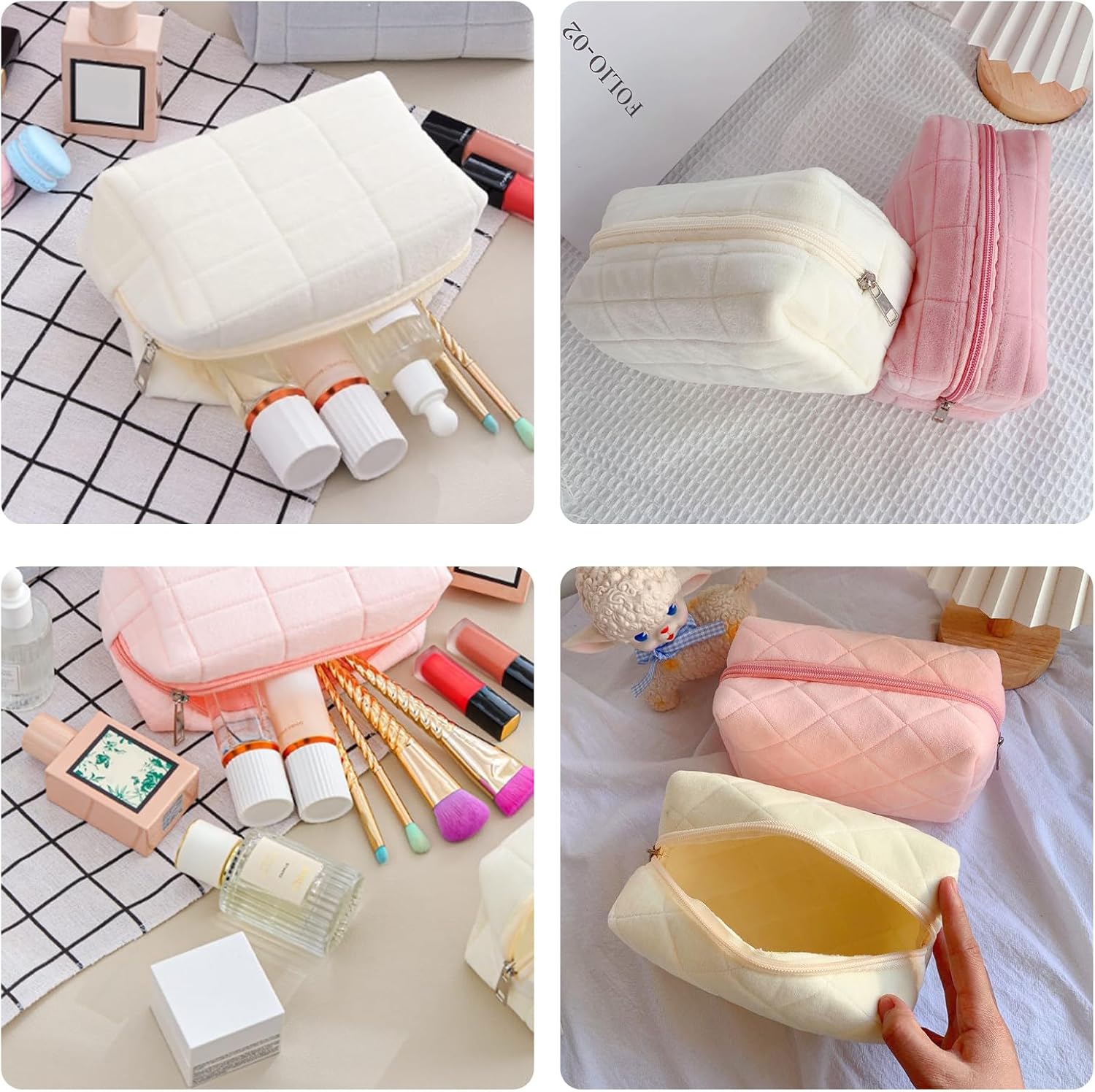 Élégante Trousse de Toilette à Carreaux Mignons – Image 6